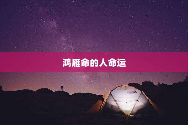 鸿雁命的人命运