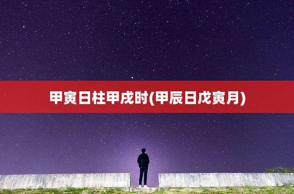 甲寅日柱甲戌时(甲辰日戊寅月)