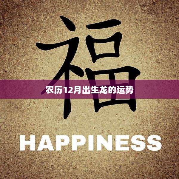 农历12月出生龙的运势