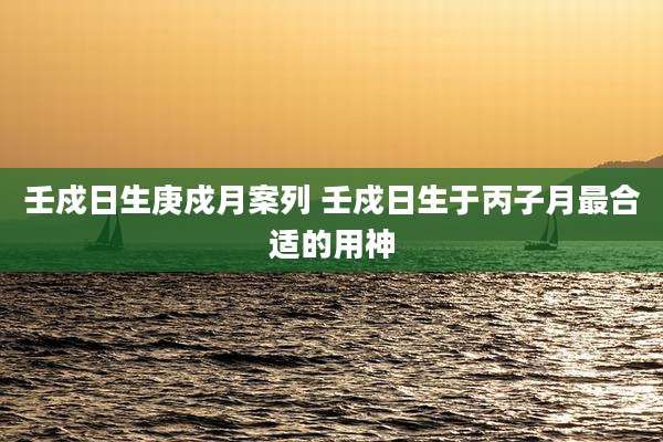 壬戍日生庚戍月案列 壬戍日生于丙子月最合适的用神