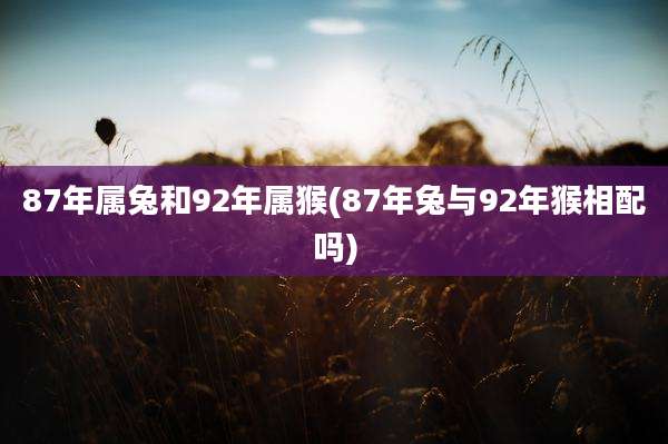 87年属兔和92年属猴(87年兔与92年猴相配吗)