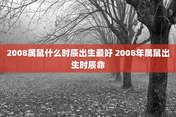 2008属鼠什么时辰出生最好 2008年属鼠出生时辰命