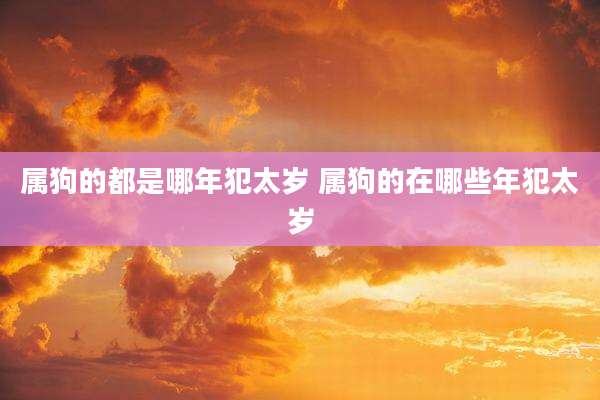属狗的都是哪年犯太岁 属狗的在哪些年犯太岁