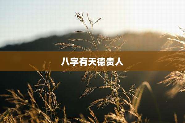 八字有天德贵人