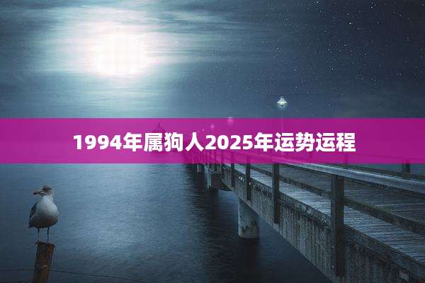 1994年属狗人2025年运势运程