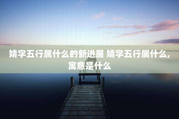 婧字五行属什么的新进展 婧字五行属什么,寓意是什么