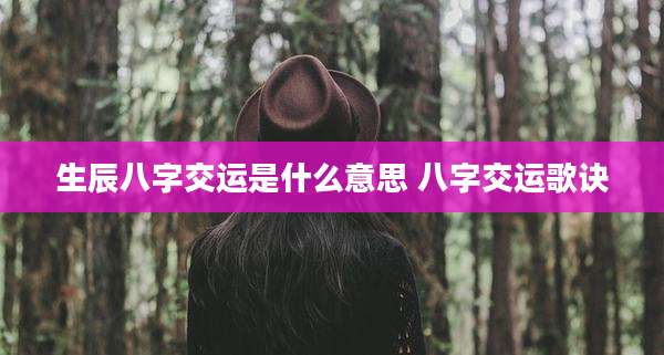 生辰八字交运是什么意思 八字交运歌诀