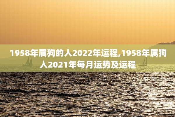 1958年属狗的人2022年运程,1958年属狗人2021年每月运势及运程
