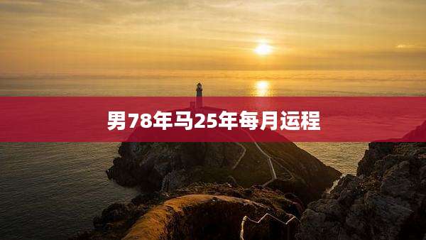 男78年马25年每月运程
