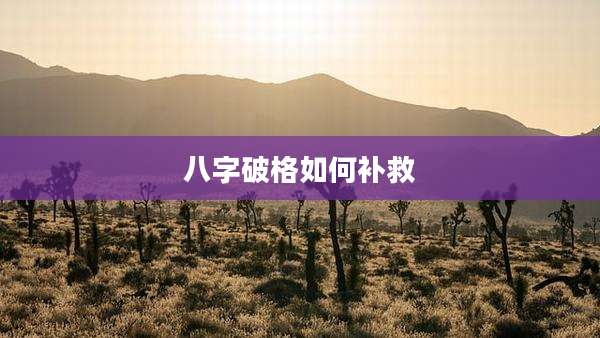 八字破格如何补救