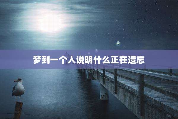 梦到一个人说明什么正在遗忘