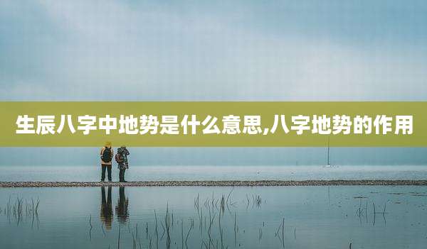 生辰八字中地势是什么意思,八字地势的作用