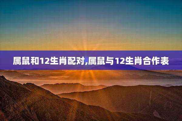 属鼠和12生肖配对,属鼠与12生肖合作表
