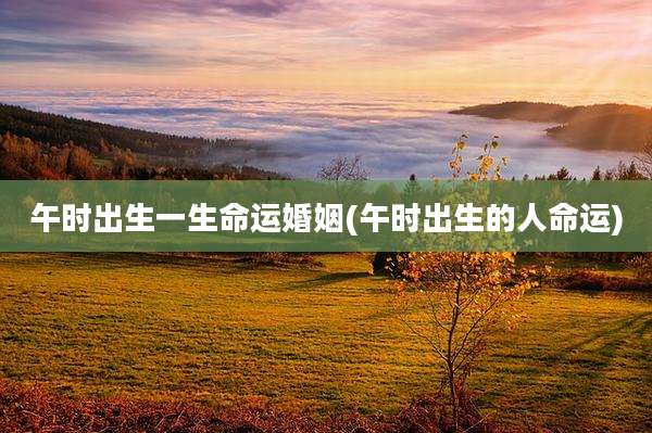 午时出生一生命运婚姻(午时出生的人命运)