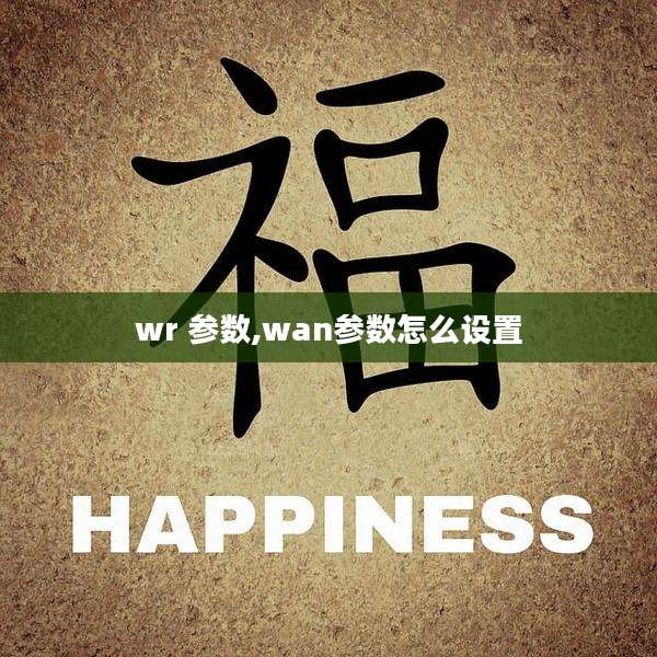 wr 参数,wan参数怎么设置