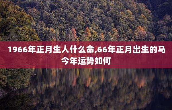 1966年正月生人什么命,66年正月出生的马今年运势如何