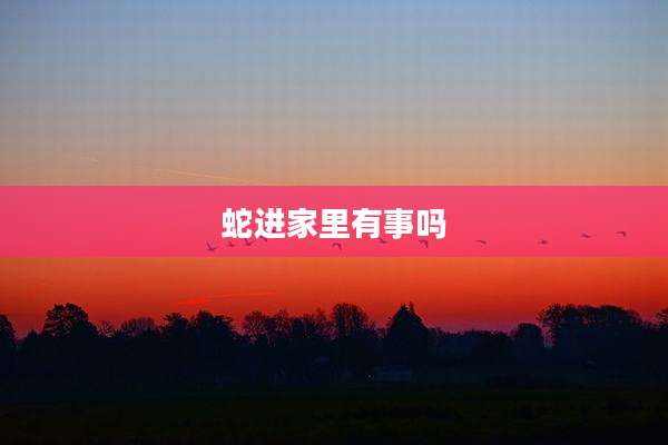 蛇进家里有事吗