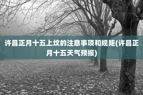 许昌正月十五上坟的注意事项和规矩(许昌正月十五天气预报)