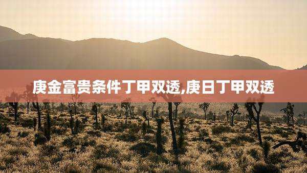 庚金富贵条件丁甲双透,庚日丁甲双透