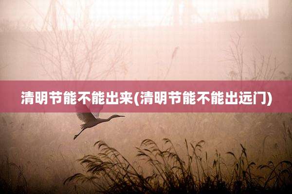 清明节能不能出来(清明节能不能出远门)