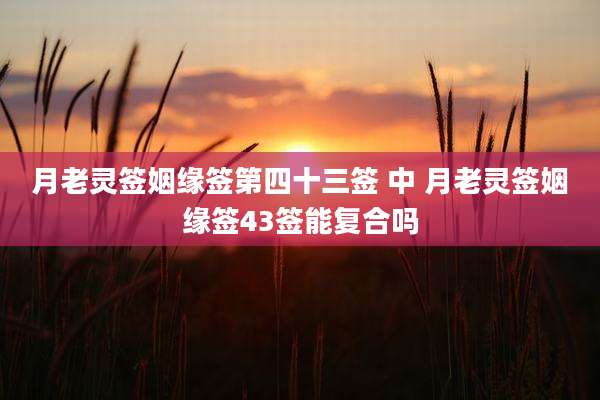 月老灵签姻缘签第四十三签 中 月老灵签姻缘签43签能复合吗