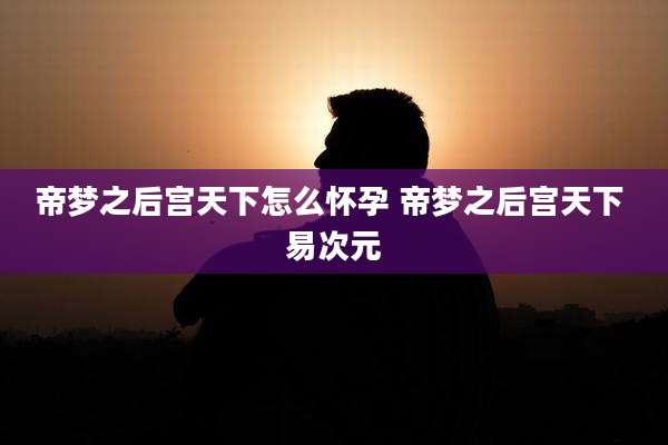 帝梦之后宫天下怎么怀孕 帝梦之后宫天下 易次元