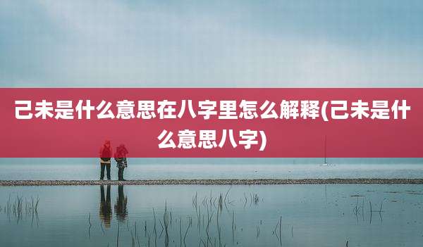 己未是什么意思在八字里怎么解释(己未是什么意思八字)