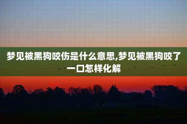 梦见被黑狗咬伤是什么意思,梦见被黑狗咬了一口怎样化解