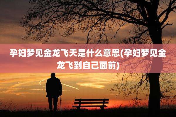 孕妇梦见金龙飞天是什么意思(孕妇梦见金龙飞到自己面前)