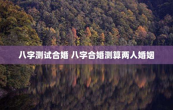 八字测试合婚 八字合婚测算两人婚姻