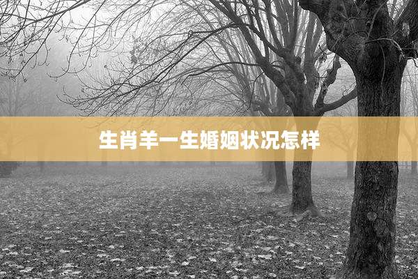 生肖羊一生婚姻状况怎样
