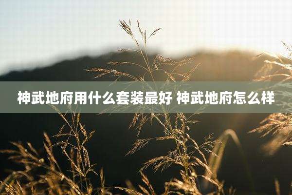 神武地府用什么套装最好 神武地府怎么样