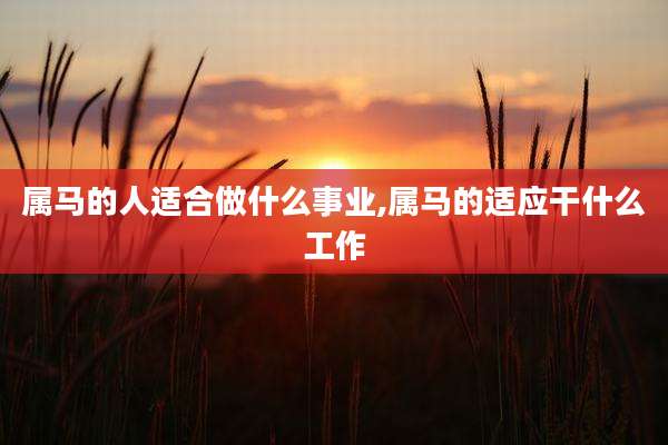 属马的人适合做什么事业,属马的适应干什么工作