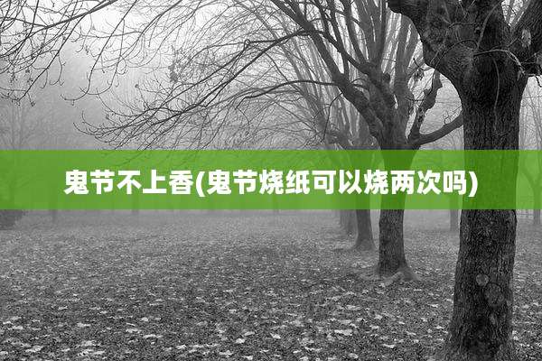 鬼节不上香(鬼节烧纸可以烧两次吗)