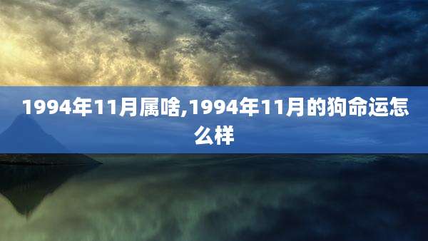 1994年11月属啥,1994年11月的狗命运怎么样