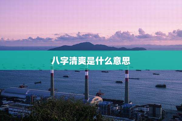 八字清爽是什么意思