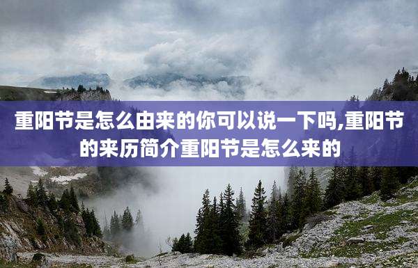 重阳节是怎么由来的你可以说一下吗,重阳节的来历简介重阳节是怎么来的