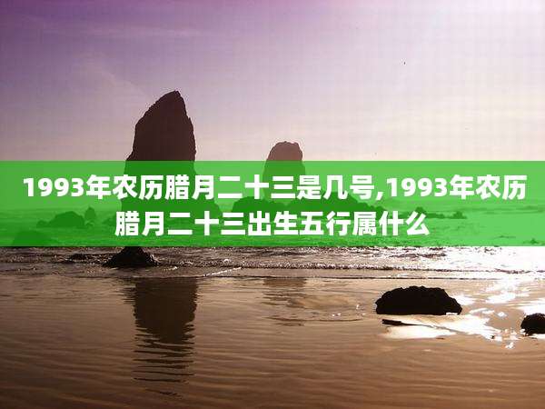 1993年农历腊月二十三是几号,1993年农历腊月二十三出生五行属什么