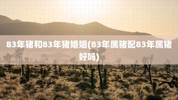 83年猪和83年猪婚姻(83年属猪配83年属猪好吗)