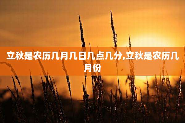 立秋是农历几月几日几点几分,立秋是农历几月份