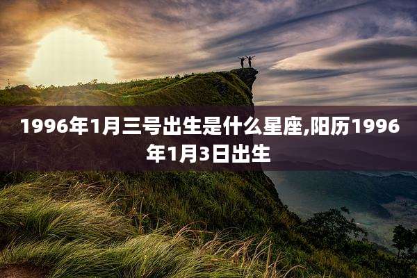 1996年1月三号出生是什么星座,阳历1996年1月3日出生