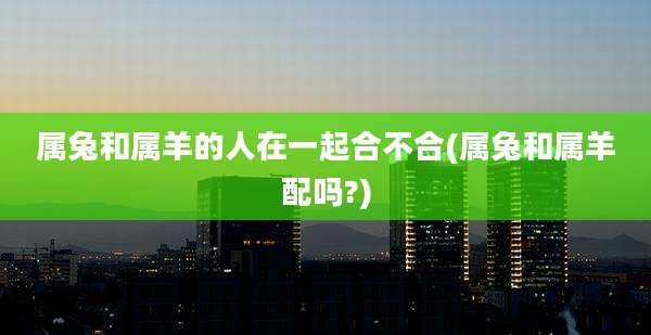 属兔和属羊的人在一起合不合(属兔和属羊配吗?)