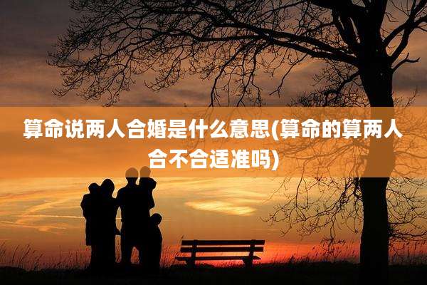 算命说两人合婚是什么意思(算命的算两人合不合适准吗)