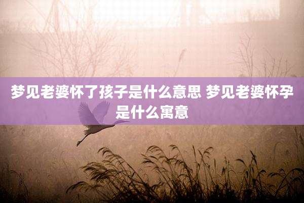梦见老婆怀了孩子是什么意思 梦见老婆怀孕是什么寓意