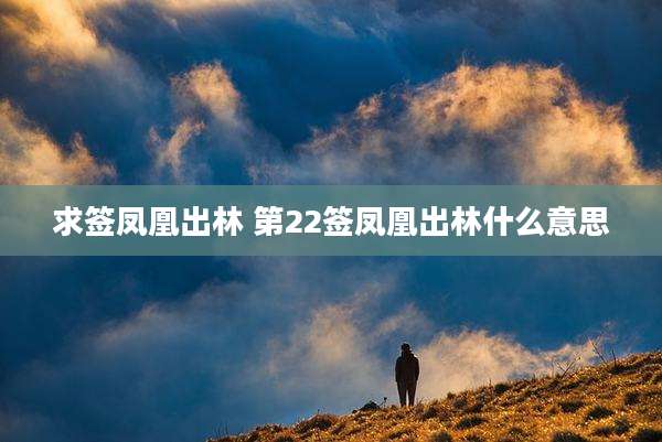 求签凤凰出林 第22签凤凰出林什么意思