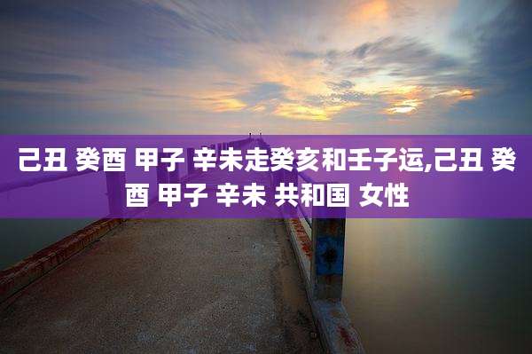 己丑 癸酉 甲子 辛未走癸亥和壬子运,己丑 癸酉 甲子 辛未 共和国 女性