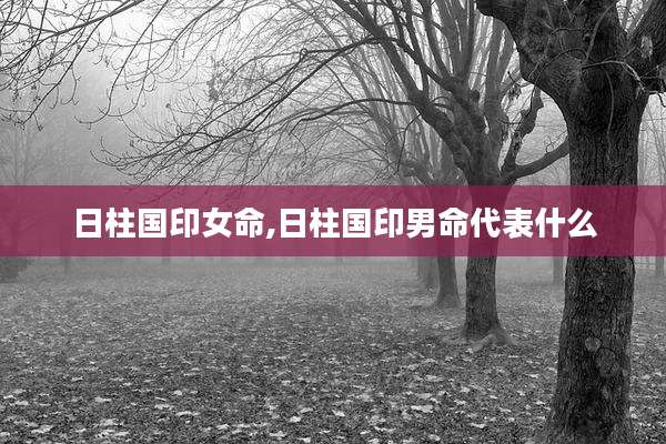 日柱国印女命,日柱国印男命代表什么