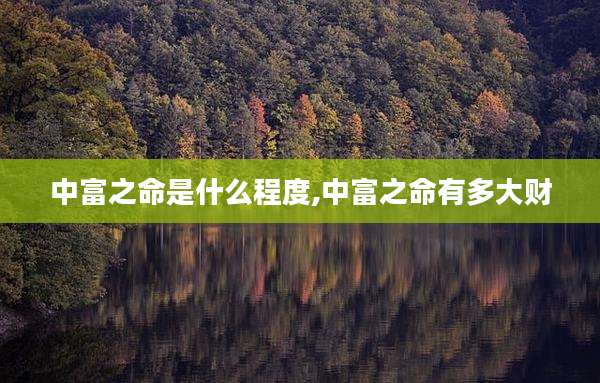 中富之命是什么程度,中富之命有多大财