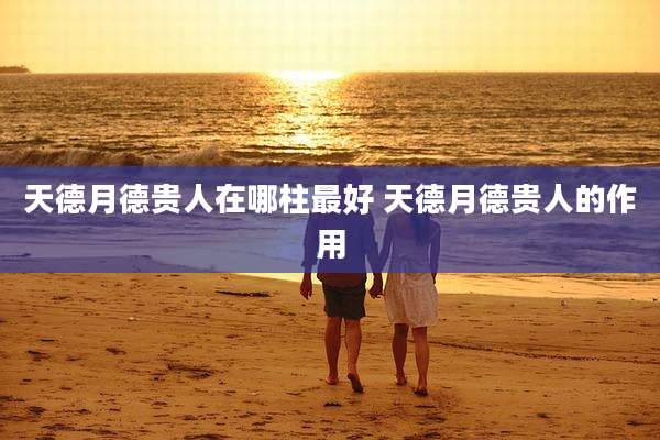 天德月德贵人在哪柱最好 天德月德贵人的作用