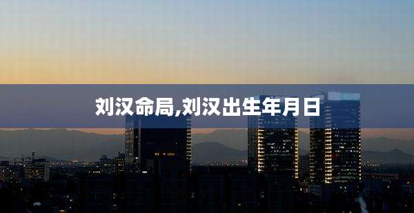 刘汉命局,刘汉出生年月日